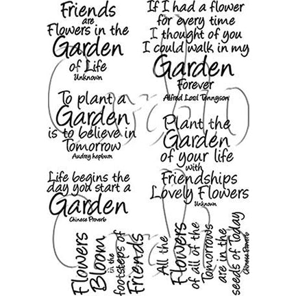 Garden Quotes A6 Stamp Set by Card-io