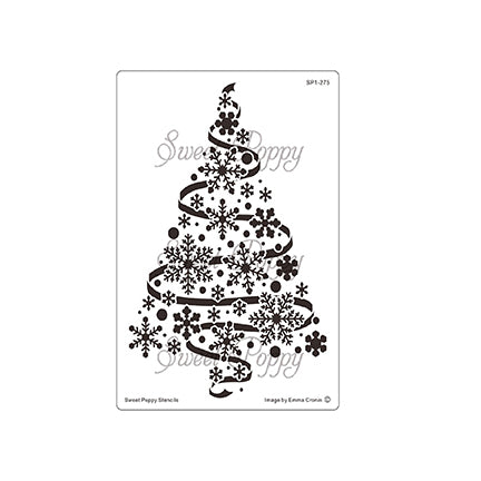 Snowflake Tree Stencil by Sweet Poppy Stencils