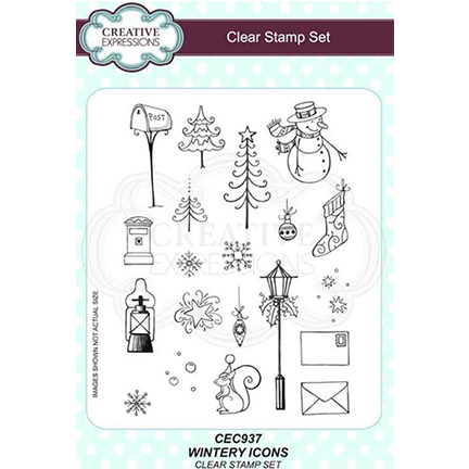Wintery Icons A5 Clear Stamp Set by Creative Expressions