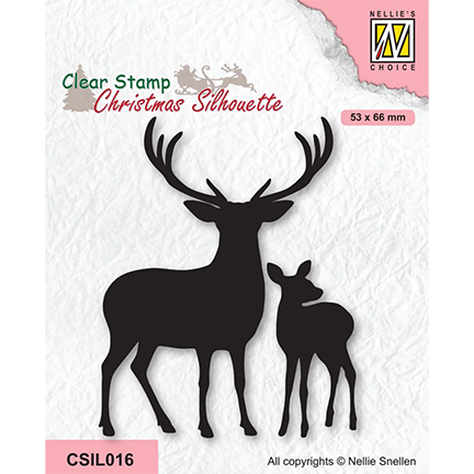 Christmas Silhouette Deer with Young by Nellie's Choice
